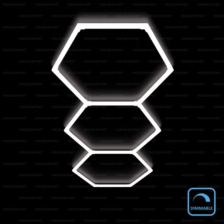 Dimmable Hexagon LED Lights –3 Grid (8.2' × 3' / 2.5 m × 0.9 m)