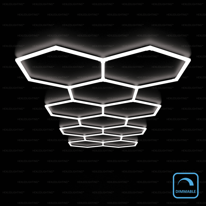 Dimmable 11-Line Hexagon LED Garage Lighting – Hexledlighting