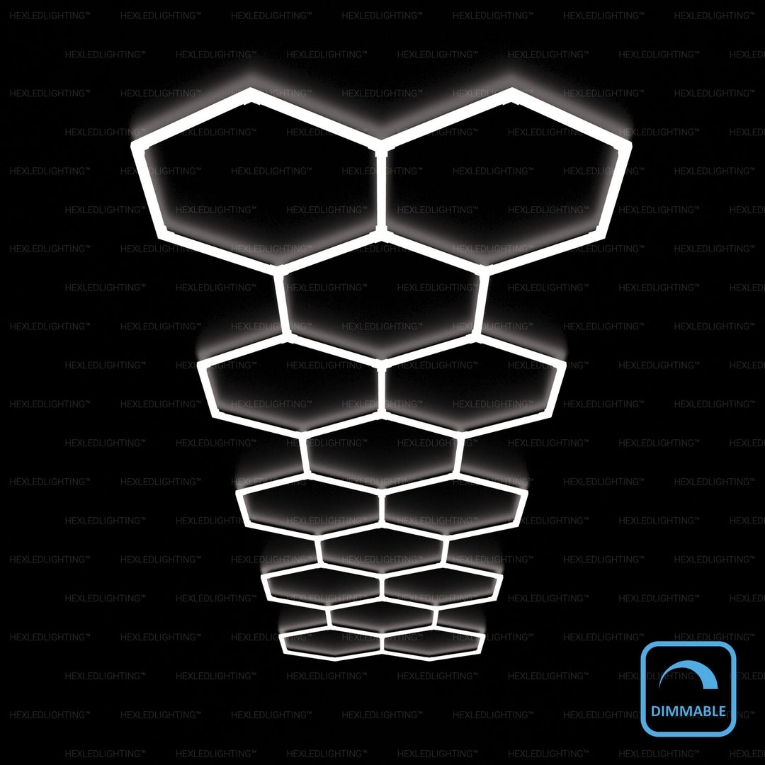 Dimmable 14-Line Hexagon LED Garage Lighting – Hexledlighting