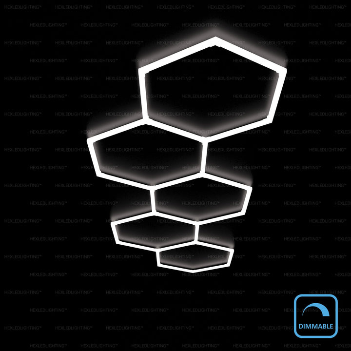 HEXLED Lighting Dimmable Hexagon Lights – 5 Line Grid LED Garage Lighting