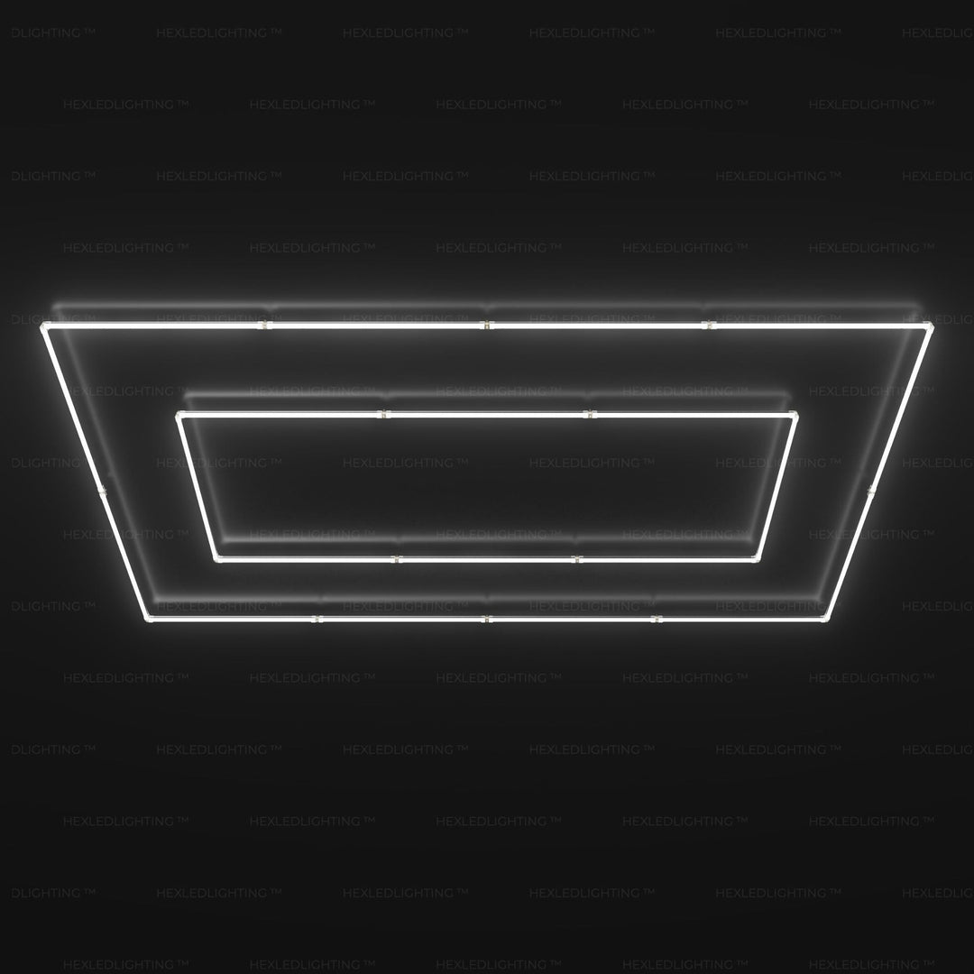 Linear Frame LED Garage Lighting – 2 Frame (15.7’ x 7.9’ / 4.8m x 2.4m) for Garage – HEXLEDLIGHTING – Pic 1