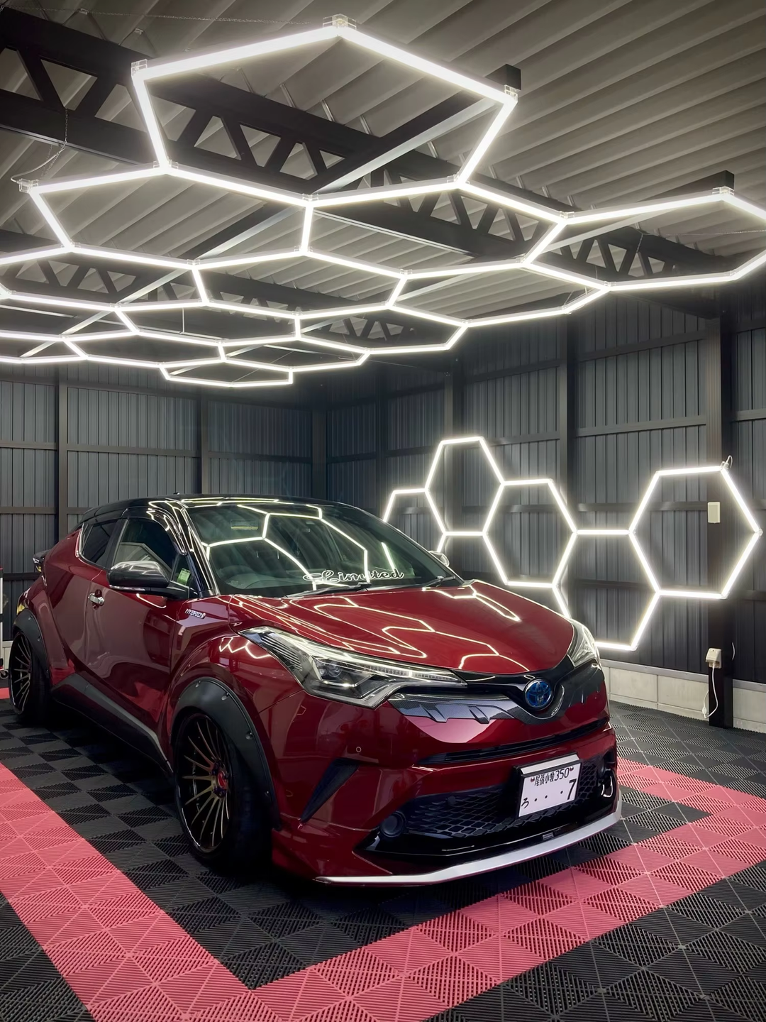 HEXLED Lighting 14 grid hexagon led lights for garages