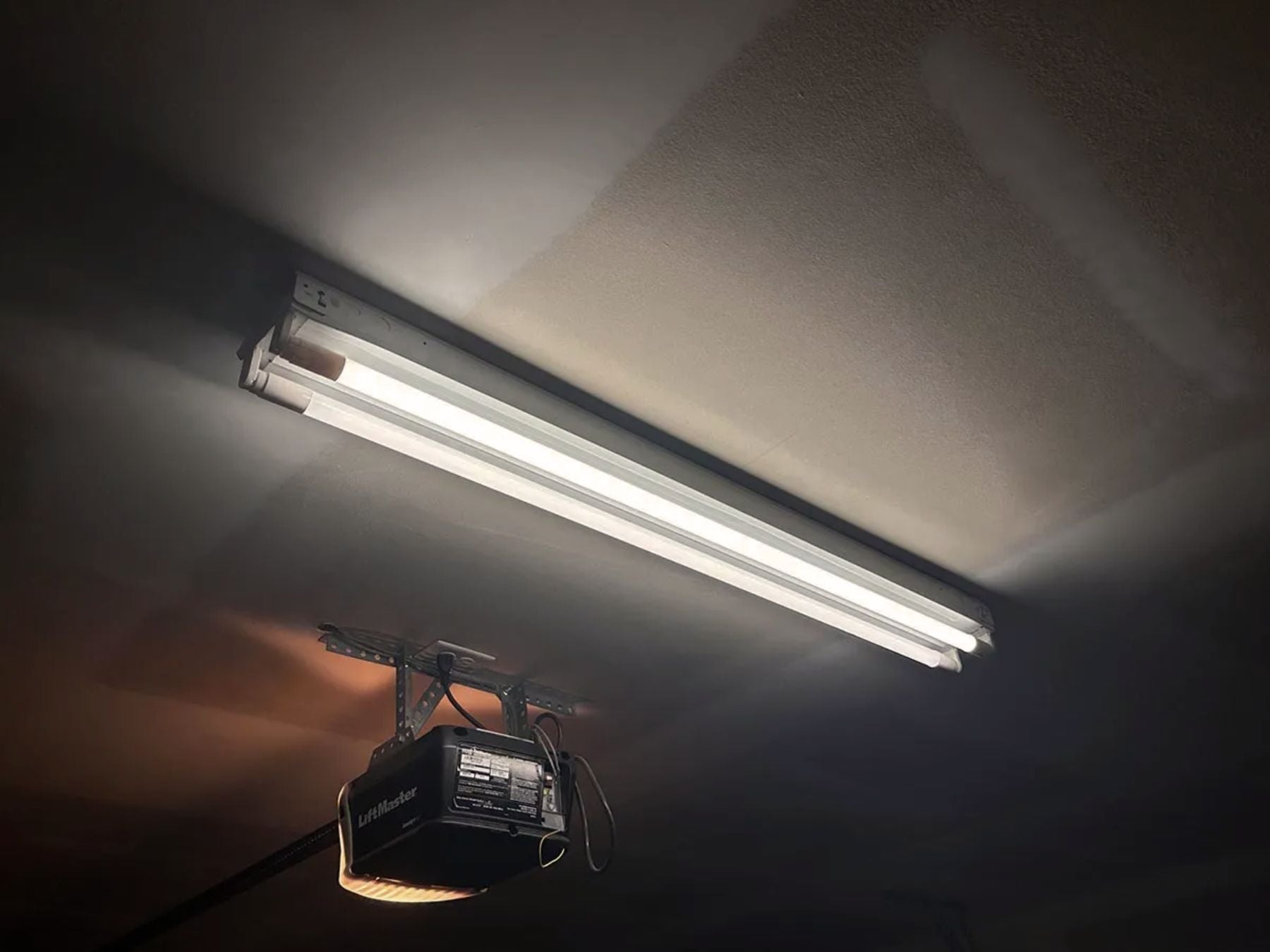 HEXLED Lighting transform Old dim garage lighting before image