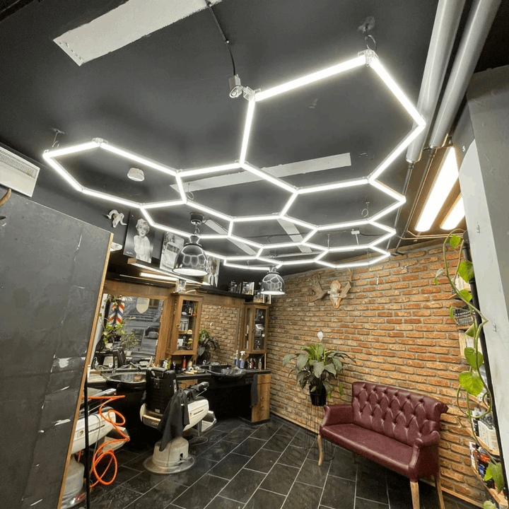 Dimmable Hexagon Lights – 11 Grid LED Ceiling Light (10.8' × 7.9' / 3.3 m × 2.4 m) for Garages – HEXLEDLIGHTING – Pic 7