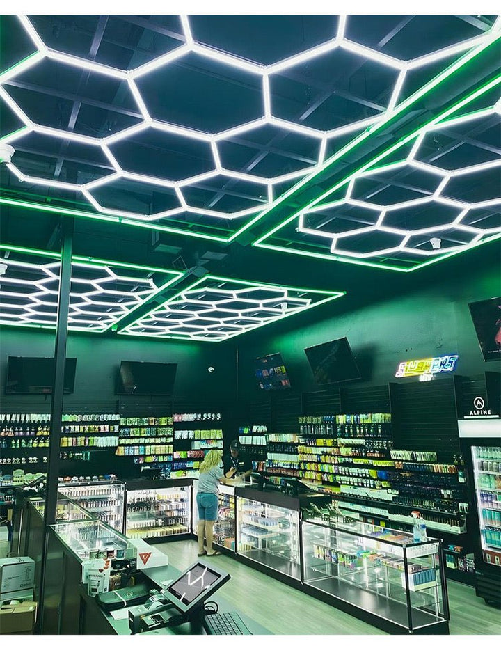 Hexagon Lights – 15 Grid Color Border LED Garage Lighting (15.7' × 7.9' / 4.8 m × 2.4 m) for Garage HEXLEDLIGHTING Pic 16