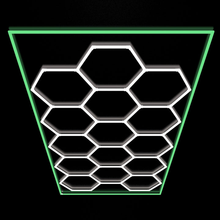 Hexagon Lights – 15 Grid Color Border LED Garage Lighting (15.7' × 7.9' / 4.8 m × 2.4 m) for Garage HEXLEDLIGHTING Pic 19