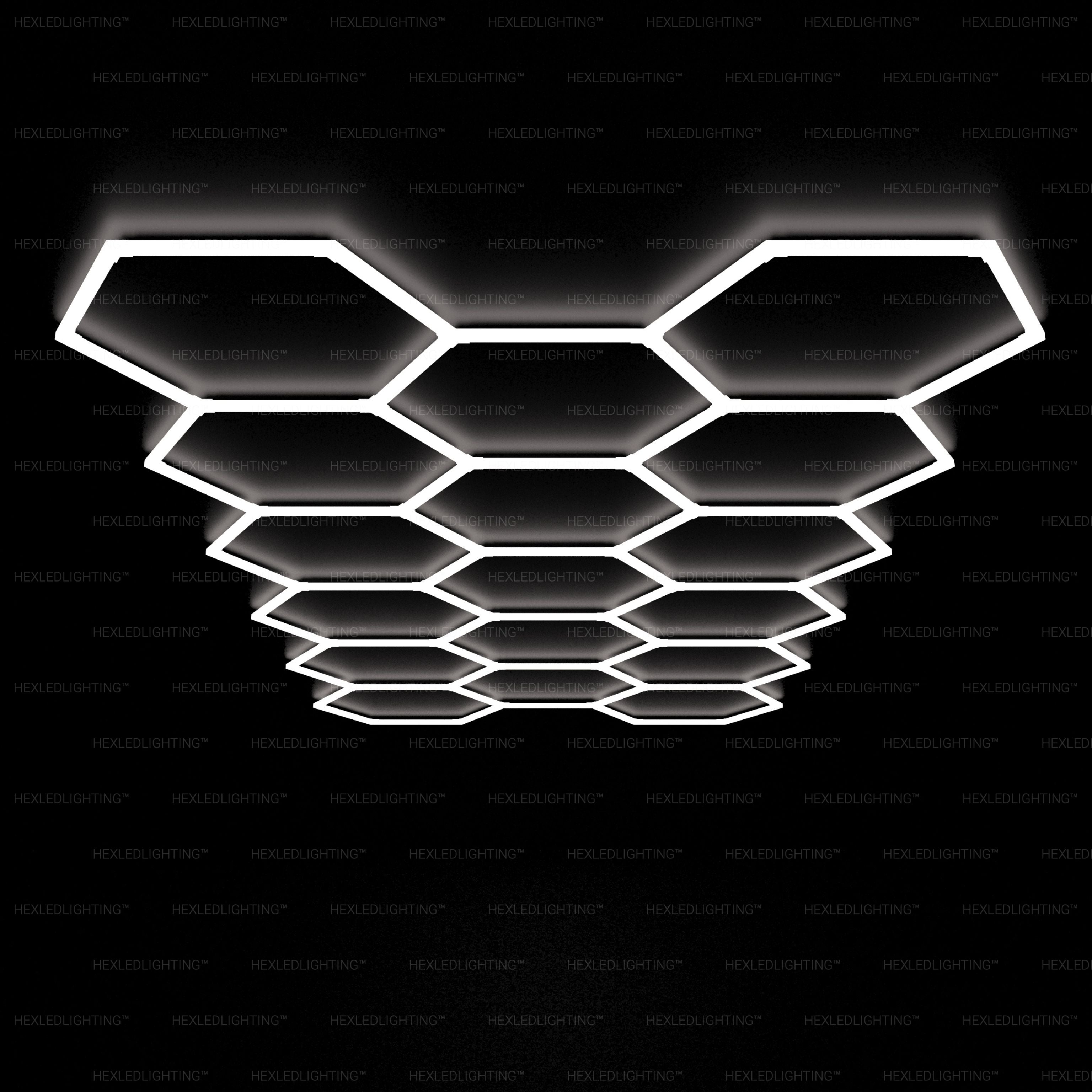 Hexagon LED Lights – 17 Grid for Garage & Shop Lighting