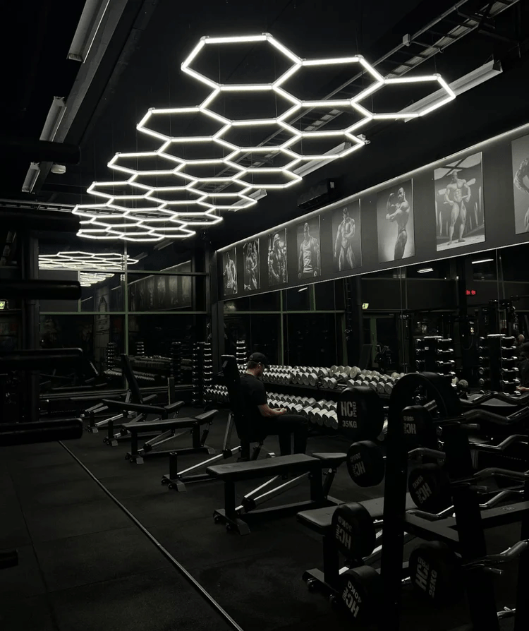 Hexagon Lights – 17 Grid LED Garage Lighting(17.7′ × 7.9′ / 5.4 m × 2.4 m) for Garages or shops – HEXLEDLIGHTING – Pic 5