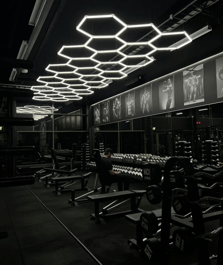 Hexagon Lights – 17 Grid LED Garage Lighting(17.7′ × 7.9′ / 5.4 m × 2.4 m) for Garages or shops – HEXLEDLIGHTING – Pic 5