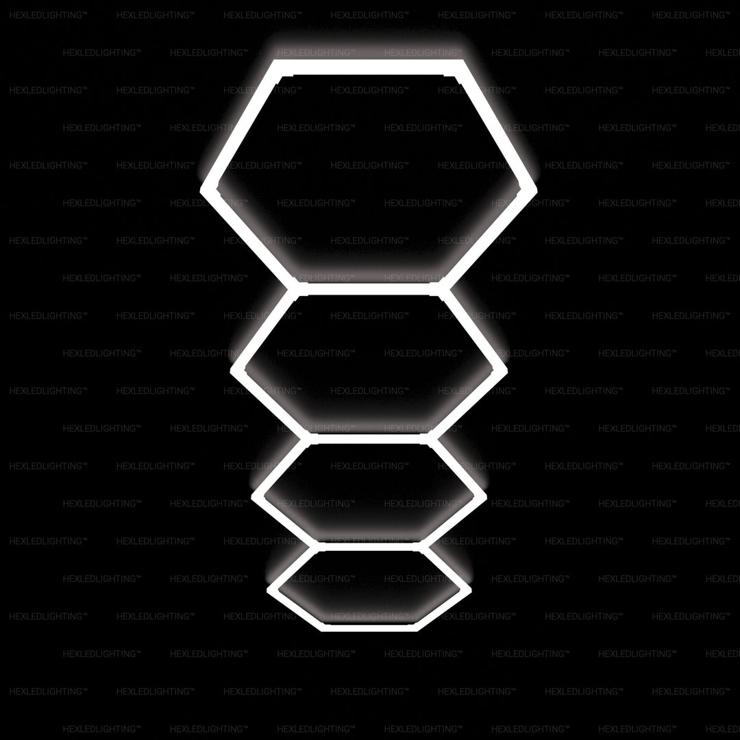 Hexagon Lights – 4 - Grid LED Garage Lighting (10.8' × 3.3' / 3.3 m × 1 m) for Garages or shops – HEXLEDLIGHTING – Pic 1