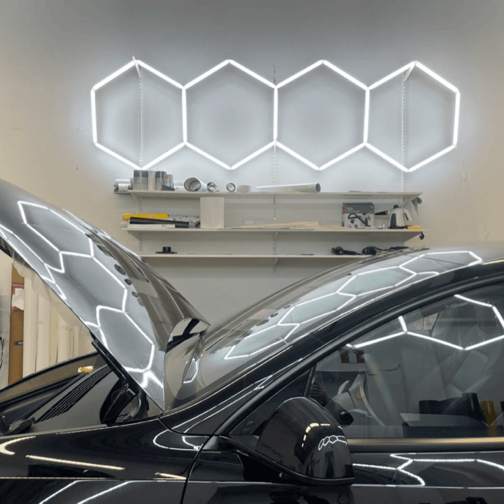 Hexagon Lights – 4 - Grid LED Garage Lighting (10.8' × 3.3' / 3.3 m × 1 m) for Garages or shops – HEXLEDLIGHTING – Pic 6