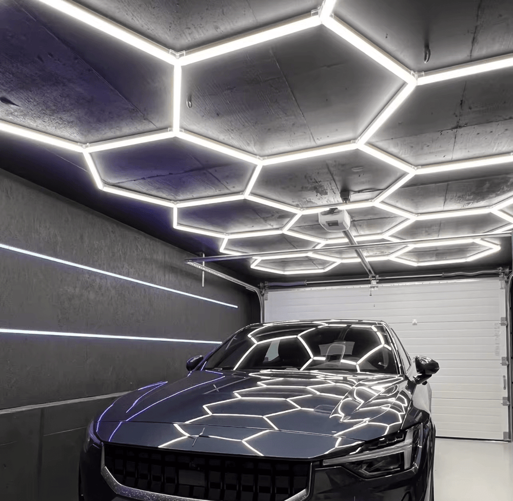 Hexagon Lights – Large 14 Grid LED Garage Lighting (17' × 9.8' / 5.15 m × 2.97 m) for Garage – HEXLEDLIGHTING – Pic 3