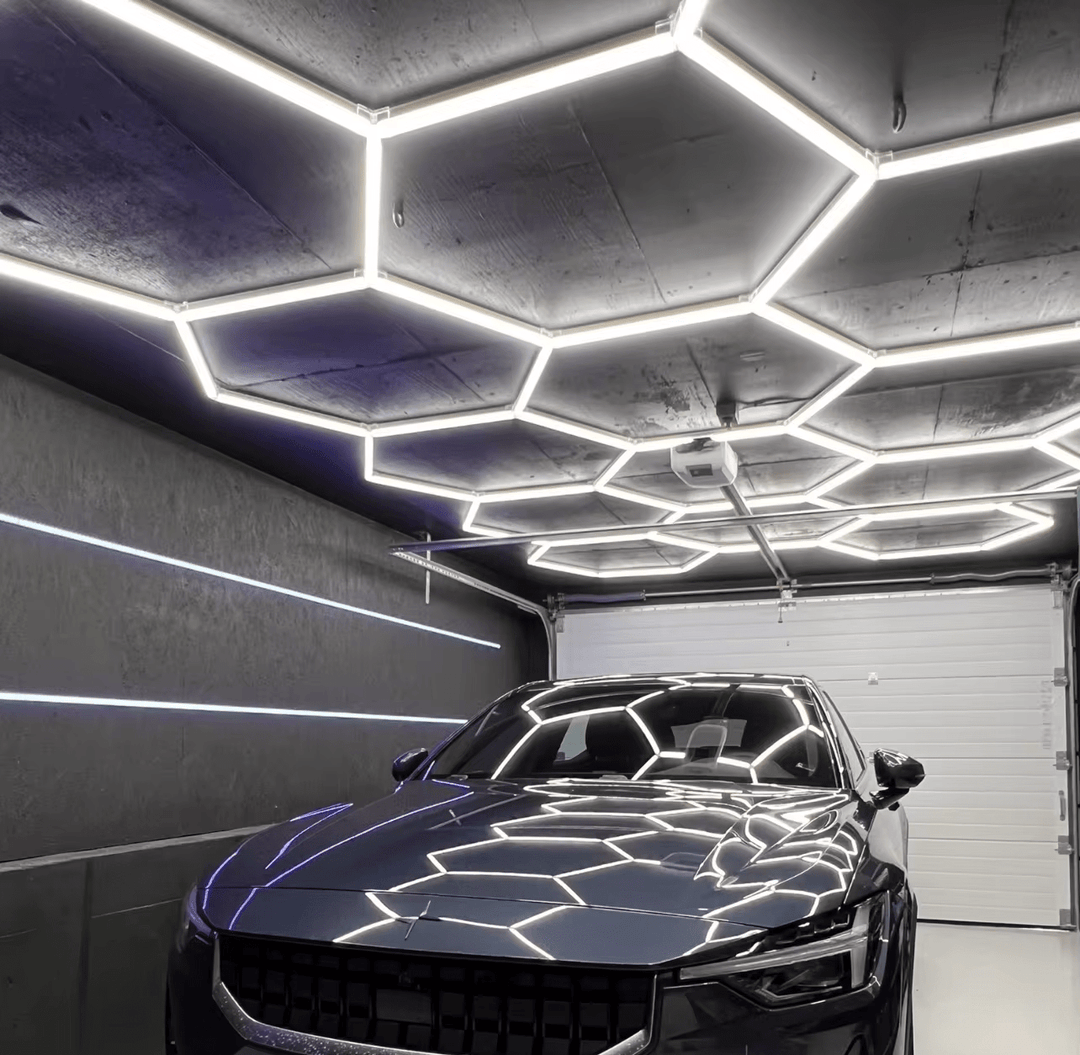 Hexagon Lights – Large 14 Grid LED Garage Lighting (17' × 9.8' / 5.15 m × 2.97 m) for Garage – HEXLEDLIGHTING – Pic 3