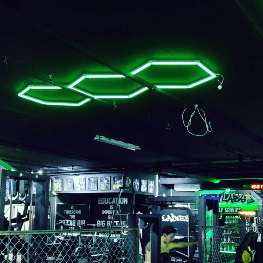 Hexagon RGB Lights – 3 - Line LED Ambient Lighting (8.2' × 3.3' / 2.5 m × 1 m) for Garages or shops – HEXLEDLIGHTING – Pic 5