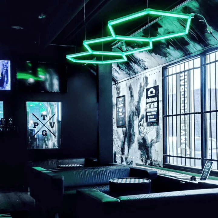 Hexagon RGB Lights – 3 - Line LED Ambient Lighting (8.2' × 3.3' / 2.5 m × 1 m) for Garages or shops – HEXLEDLIGHTING – Pic 4