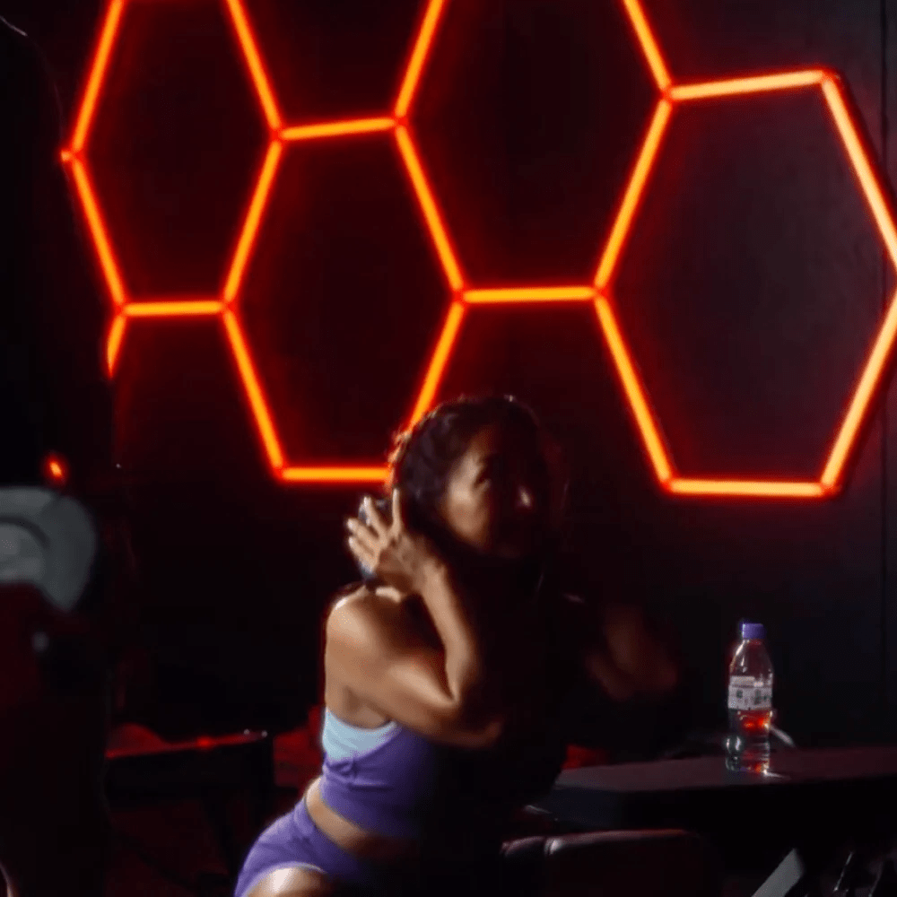 Hexagon RGB Lights – 4-Aurora Grid Mood Lighting (10.5' × 4.3' / 3.2 m × 1.3 m) for Garage or gym – HEXLEDLIGHTING – Pic 4