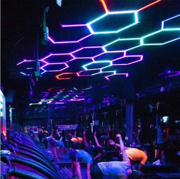 Hexagon RGB Lights – 4 - Line Grid System (11.2 ft × 3.9 ft / 3.4 m × 1.2 m) for Garages or shops – HEXLEDLIGHTING – Pic 7