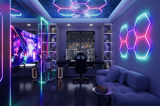 Hexagon RGB Lights - 5 - Grid Bar Lights (8 ft × 5.6 ft / 2.4 m × 1.7 m) for Garages or shops – HEXLEDLIGHTING – Pic 9