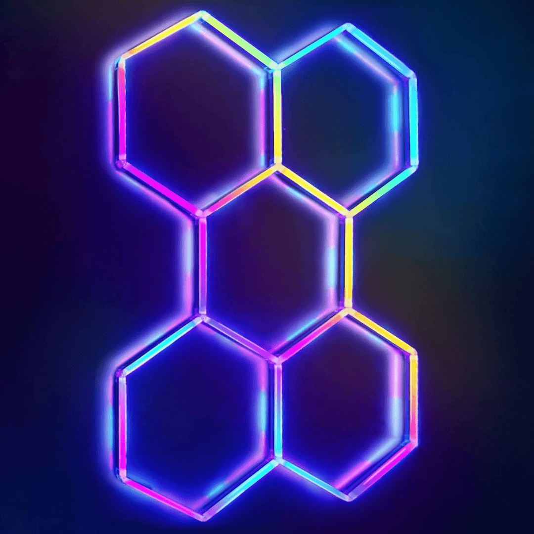 Hexagon RGB Lights - 5 - Grid Bar Lights (8 ft × 5.6 ft / 2.4 m × 1.7 m) for Garages or shops – HEXLEDLIGHTING – Pic 4