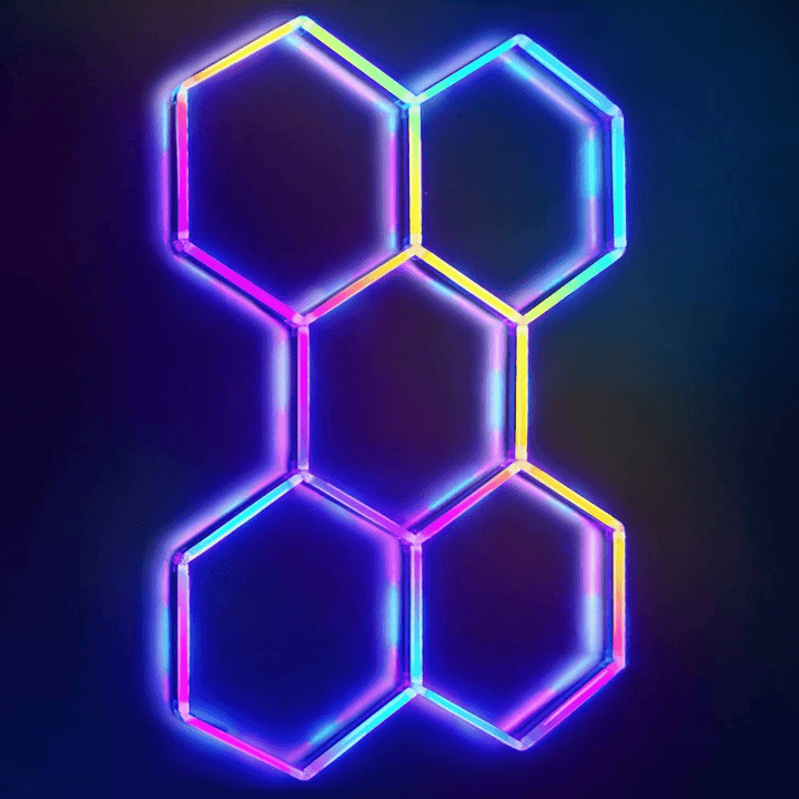 Hexagon RGB Lights - 5 - Grid Bar Lights (8 ft × 5.6 ft / 2.4 m × 1.7 m) for Garages or shops – HEXLEDLIGHTING – Pic 4