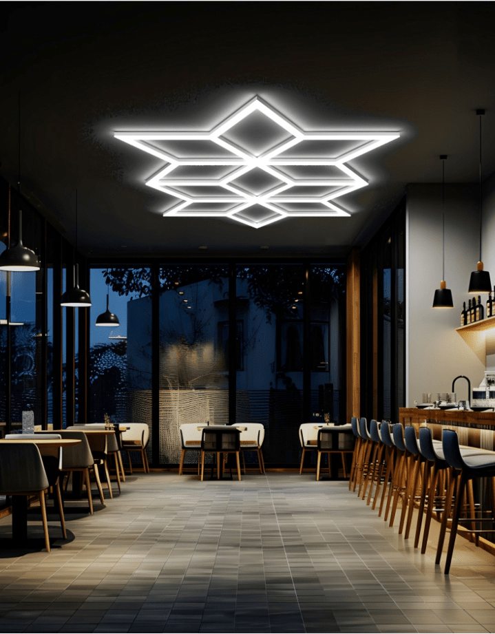 Radiant Star LED Ceiling Light (18.3’ x 8’ / 5.6m x 2.4m) for Garages or shops – HEXLEDLIGHTING – Pic 3