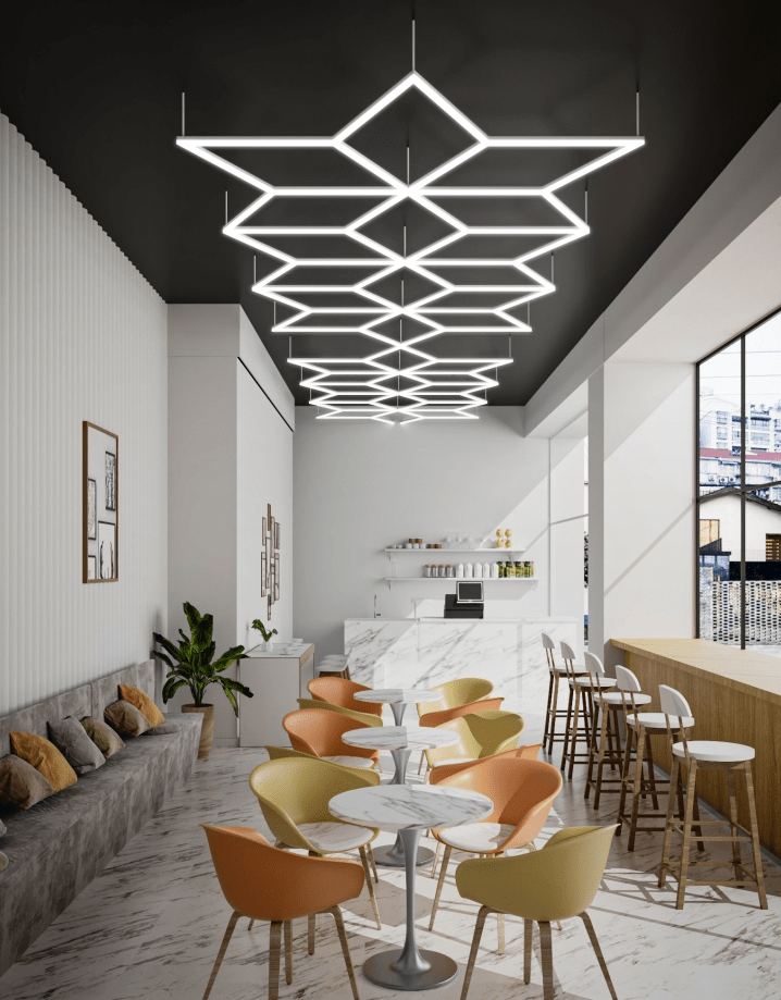 Radiant Star LED Ceiling Light (18.3’ x 8’ / 5.6m x 2.4m) for Garages or shops – HEXLEDLIGHTING – Pic 2