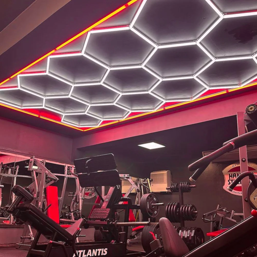 gym lights hexagon 