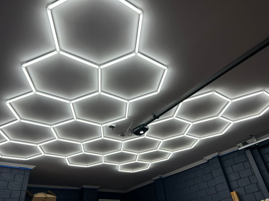 hexagon garage lights