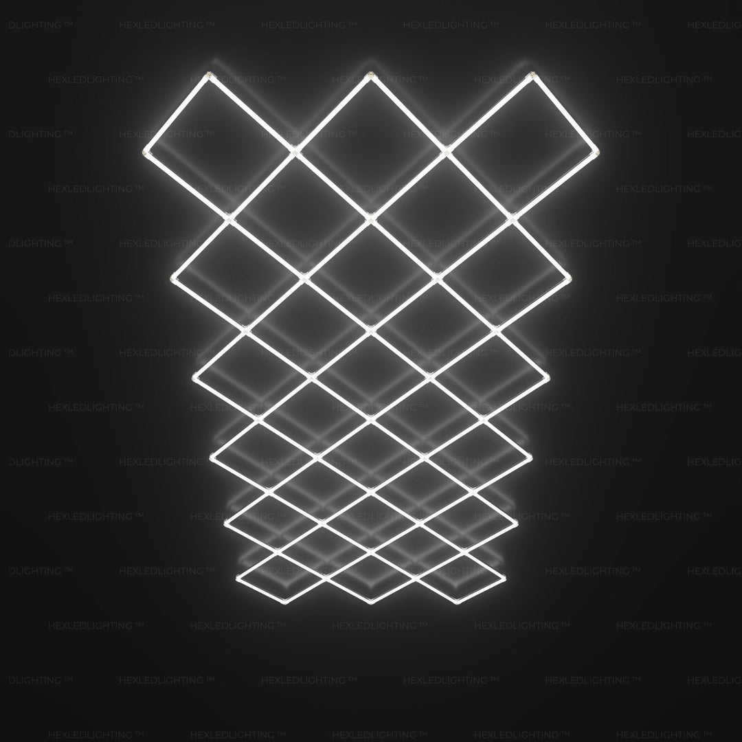 Diamond Grid LED Garage Lighting（16.4’ x 8.2’ / 5m x 2.5m） for Garage – HEXLEDLIGHTING – Pic 1