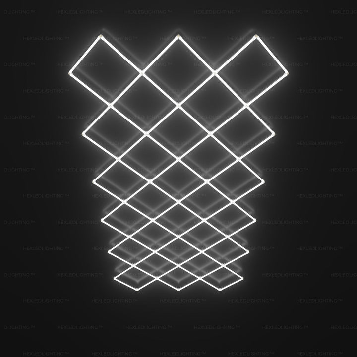 Diamond Grid LED Garage Lighting（16.4’ x 8.2’ / 5m x 2.5m） for Garage – HEXLEDLIGHTING – Pic 1