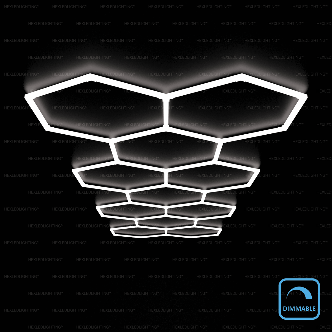 Dimmable 11-Line Hexagon LED Garage Lighting – Hexledlighting