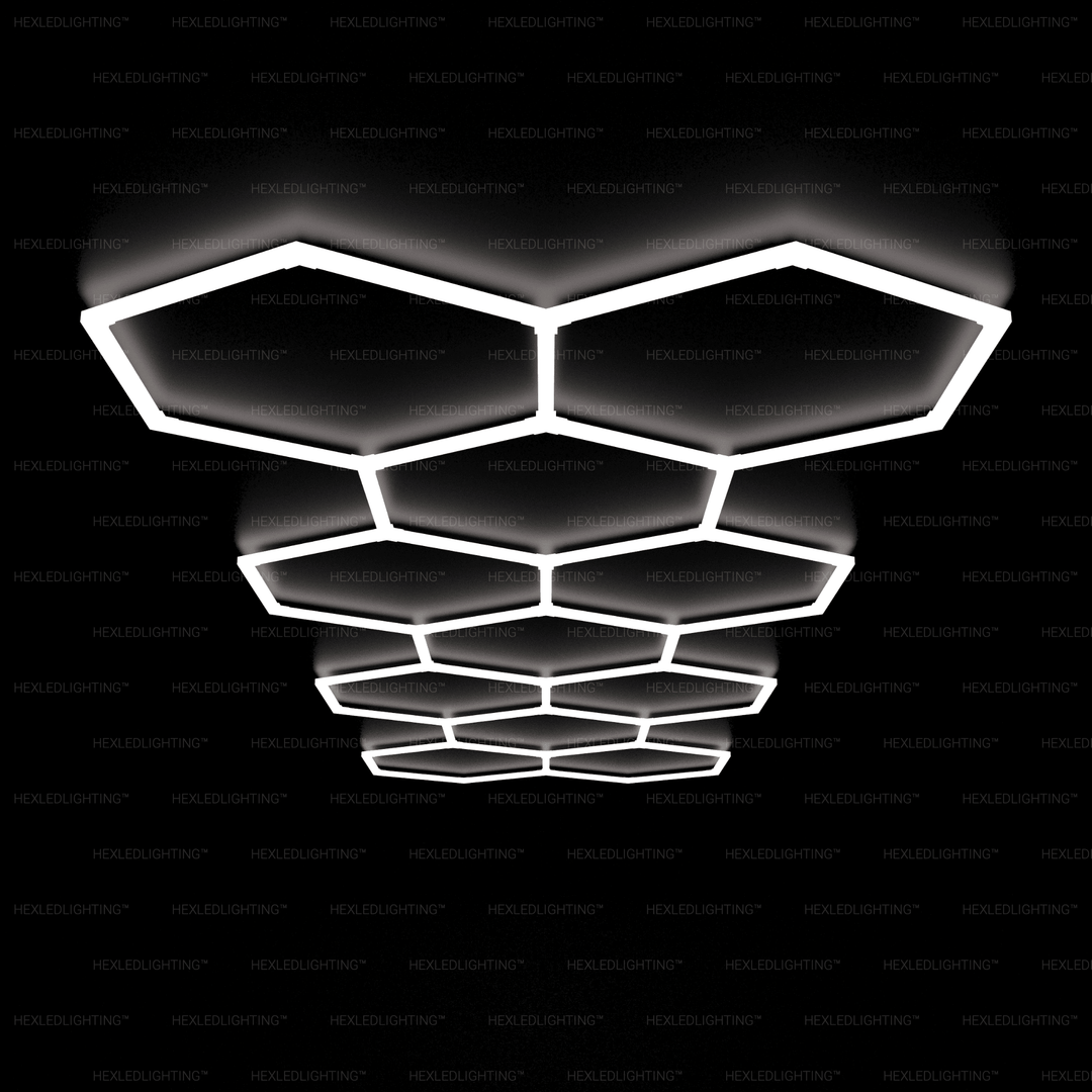 HEXLEDLightng 11 grid hexagon led lights for garages 