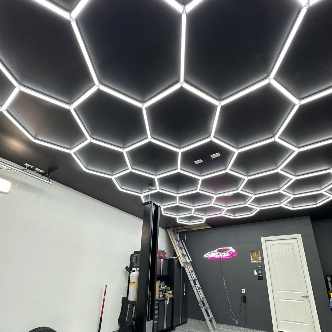Hexagon Garage Lights - 23 grid led system 