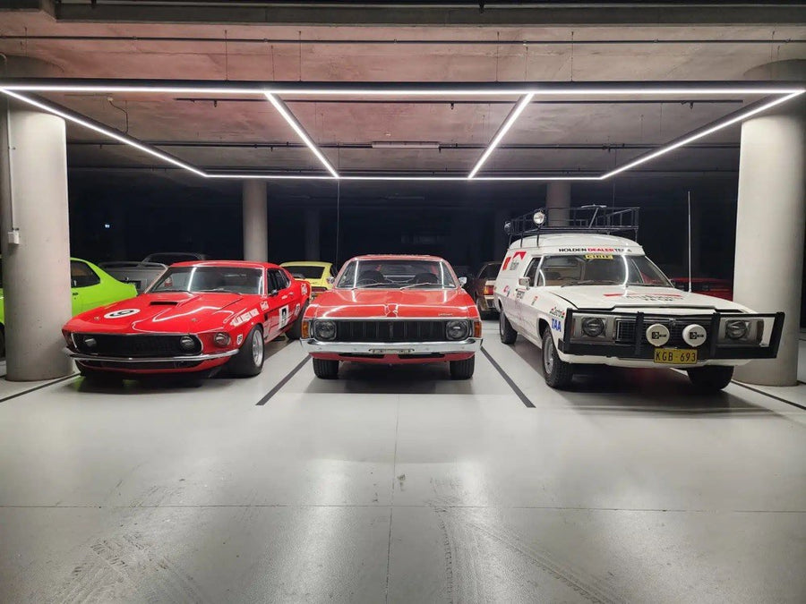 Classic Car Collection with custom hexagon LED lighting by HEXLED