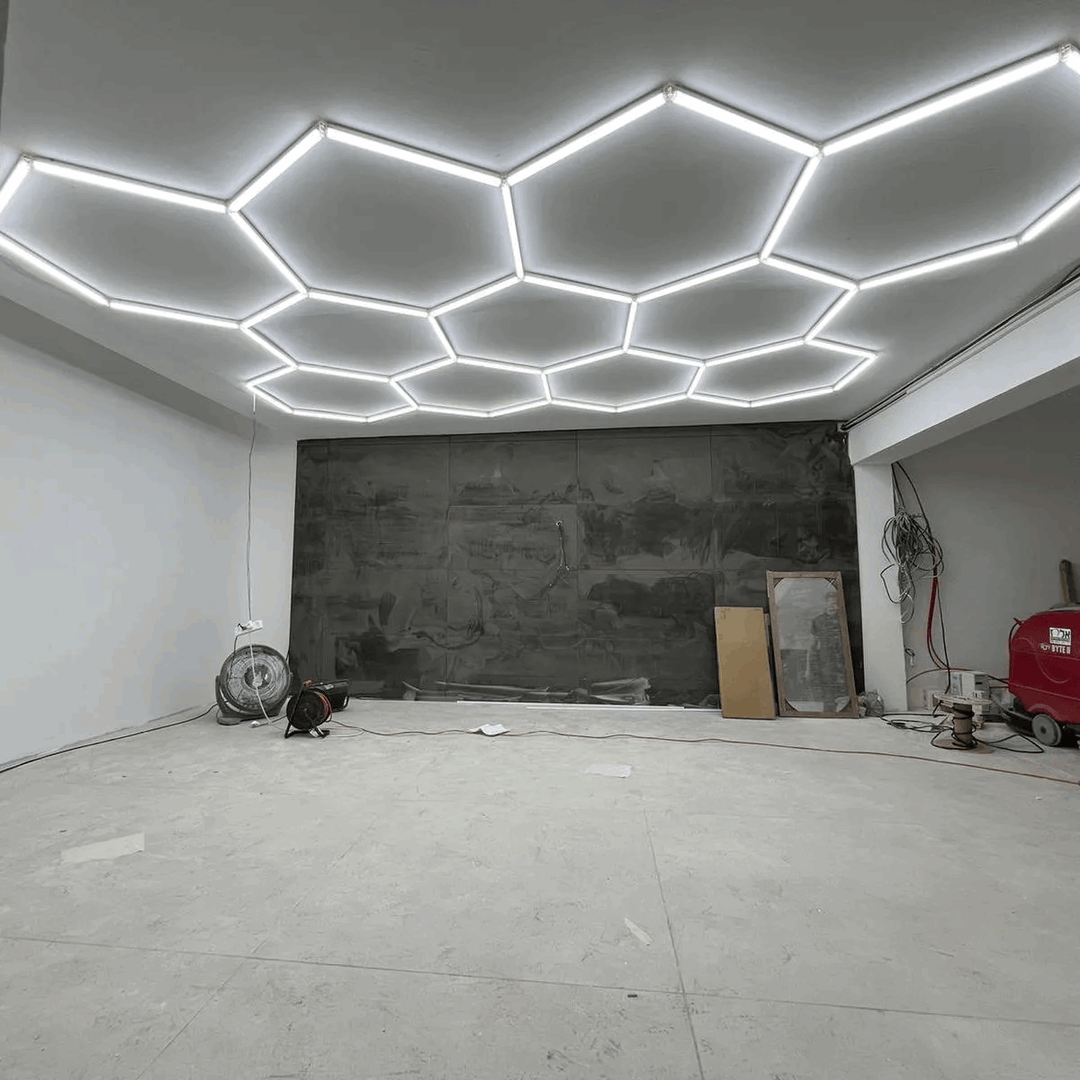 Dimmable Hexagon Lights – 11 Grid LED Ceiling Light (10.8' × 7.9' / 3.3 m × 2.4 m) for Garages – HEXLEDLIGHTING – Pic 8