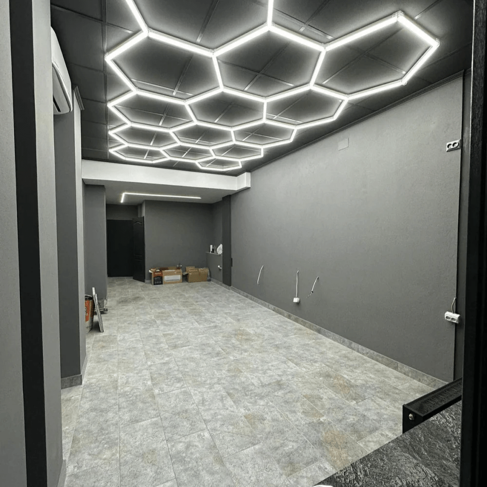 Dimmable Hexagon Lights – 14 Grid LED Garage Lighting (13.1' × 7.9' / 4 m × 2.4 m) for Garages – HEXLEDLIGHTING – Pic 11