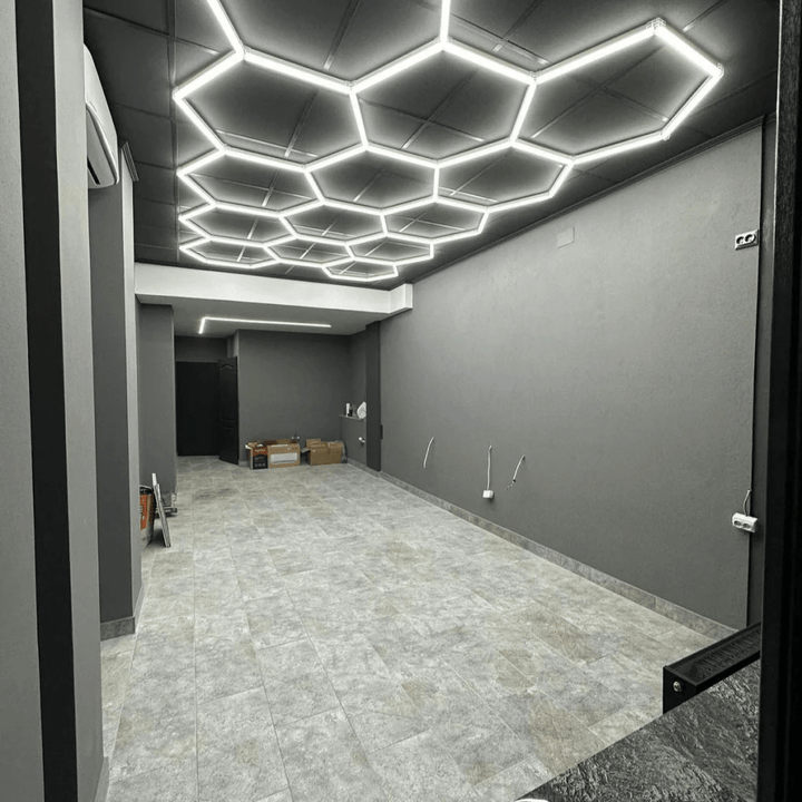 Dimmable Hexagon Lights – 14 Grid LED Garage Lighting (13.1' × 7.9' / 4 m × 2.4 m) for Garages – HEXLEDLIGHTING – Pic 11