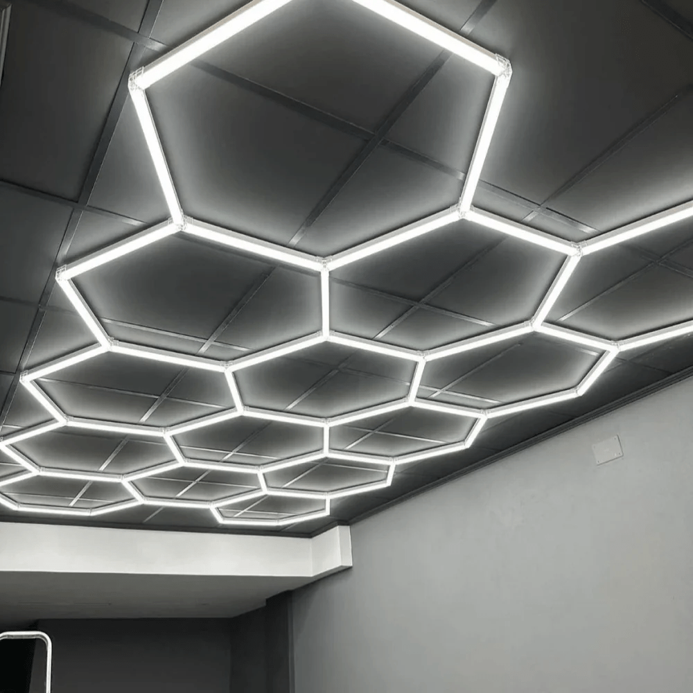 Dimmable Hexagon Lights – 14 Grid LED Garage Lighting (13.1' × 7.9' / 4 m × 2.4 m) for Garages – HEXLEDLIGHTING – Pic 7