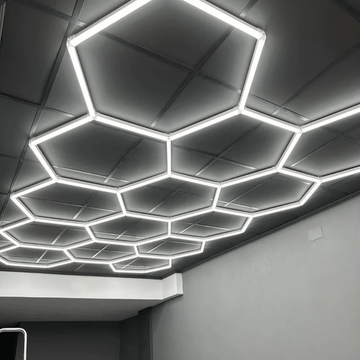 Dimmable Hexagon Lights – 14 Grid LED Garage Lighting (13.1' × 7.9' / 4 m × 2.4 m) for Garages – HEXLEDLIGHTING – Pic 7