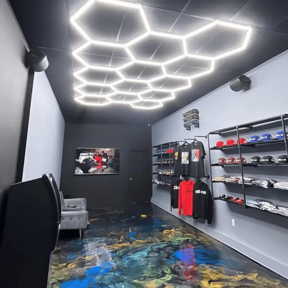 Dimmable Hexagon Lights – 14 Grid LED Garage Lighting (13.1' × 7.9' / 4 m × 2.4 m) for Garages – HEXLEDLIGHTING – Pic 10