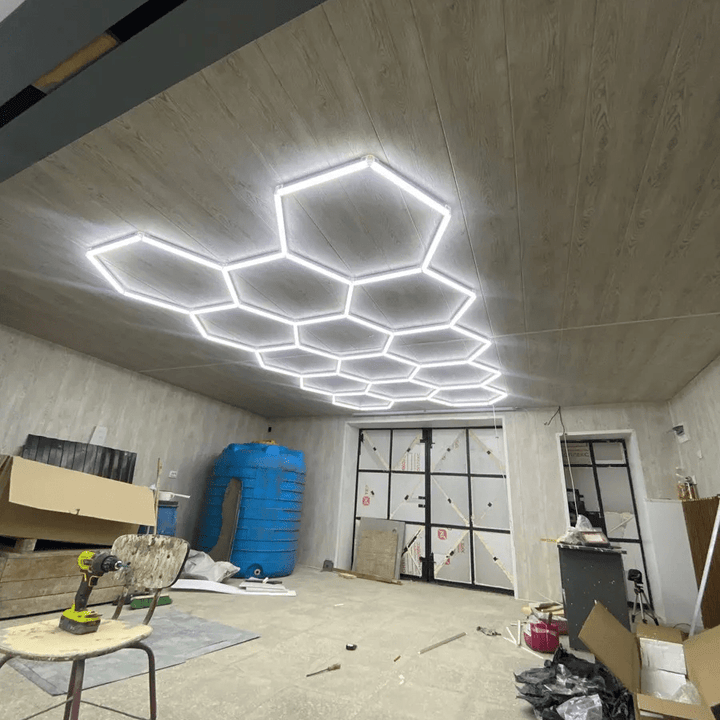 Dimmable Hexagon Lights – 14 Grid LED Garage Lighting (13.1' × 7.9' / 4 m × 2.4 m) for Garages – HEXLEDLIGHTING – Pic 8