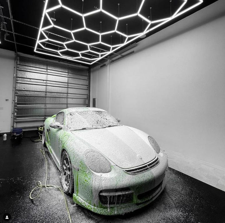 Dimmable Hexagon Lights – 15 Grid Border LED Garage Lighting (15.7' × 7.9' / 4.8 m × 2.4 m) for Garages HEXLEDLIGHTING Pic 11