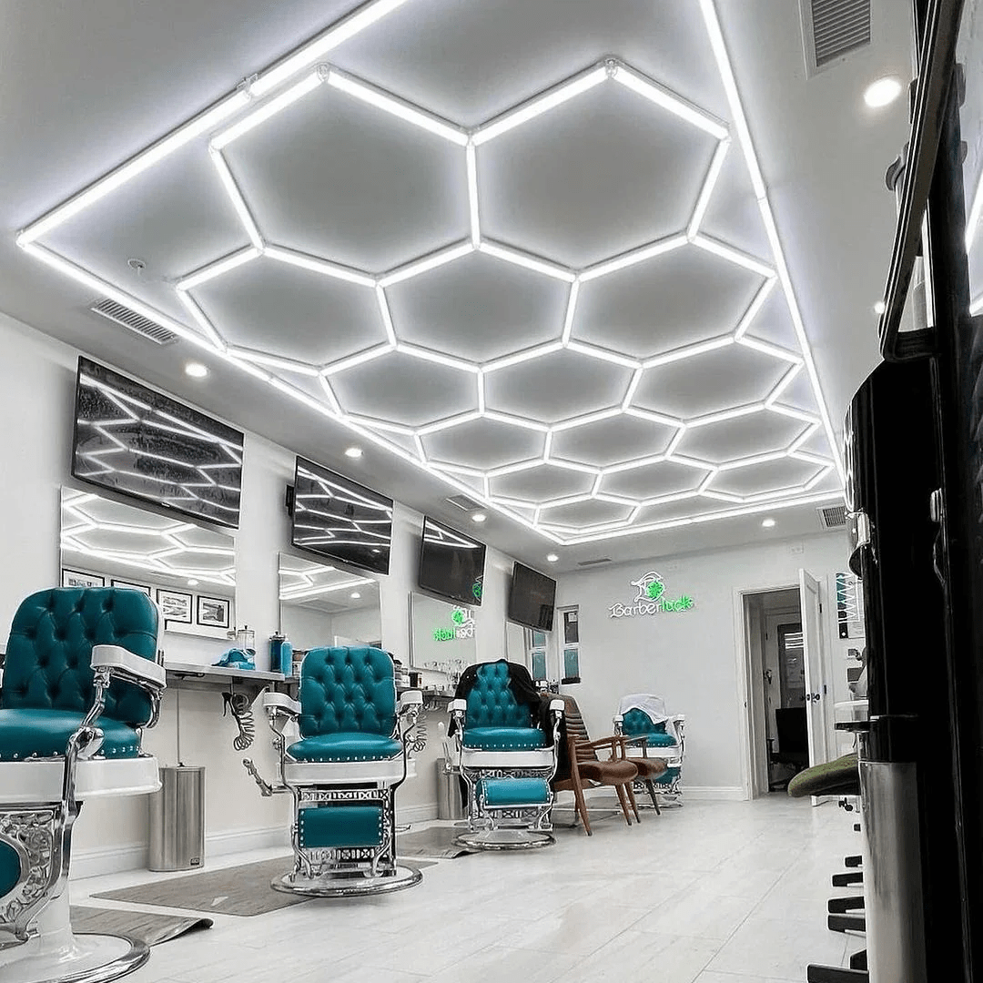 Dimmable Hexagon Lights – 15 Grid Border LED Garage Lighting (15.7' × 7.9' / 4.8 m × 2.4 m) for Garages HEXLEDLIGHTING Pic 13