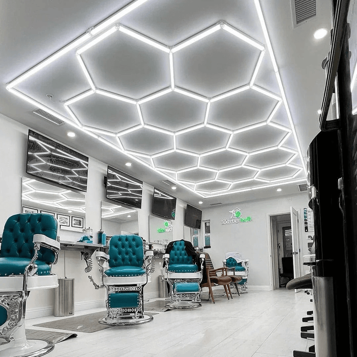 Dimmable Hexagon Lights – 15 Grid Border LED Garage Lighting (15.7' × 7.9' / 4.8 m × 2.4 m) for Garages HEXLEDLIGHTING Pic 13