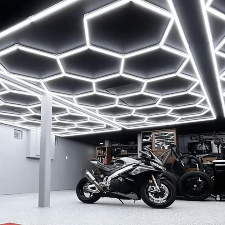 Dimmable Hexagon Lights – 15 Grid Border LED Garage Lighting (15.7' × 7.9' / 4.8 m × 2.4 m) for Garages HEXLEDLIGHTING Pic 16