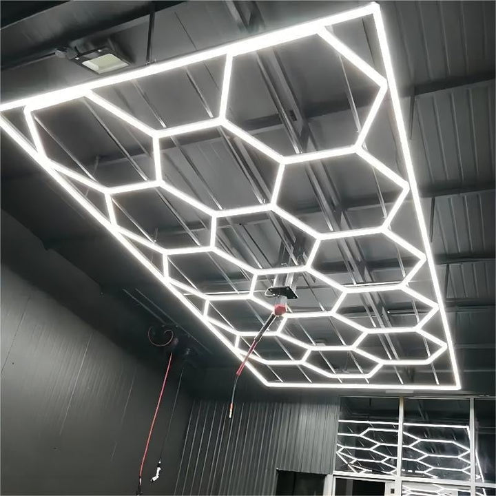 Dimmable Hexagon Lights – 15 Grid Border LED Garage Lighting (15.7' × 7.9' / 4.8 m × 2.4 m) for Garages –HEXLEDLIGHTING Pic 8