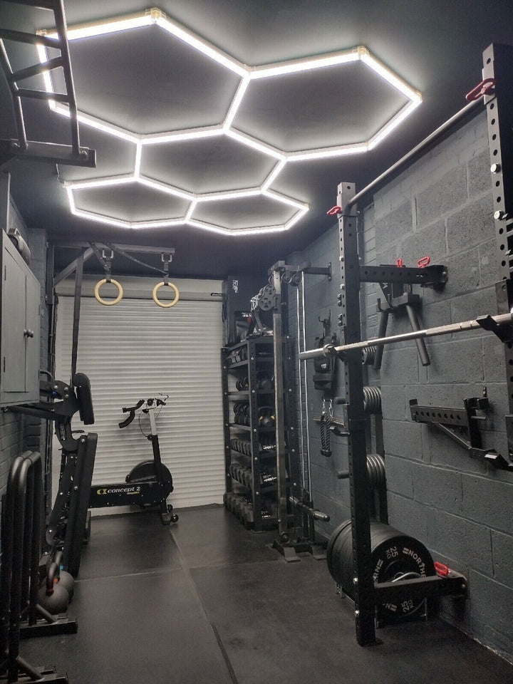Dimmable Hexagon Lights – 5 Grid LED Garage Lighting (7.9' × 5.3' / 2.4 m × 1.6 m) for Garages – HEXLEDLIGHTING – Pic 7