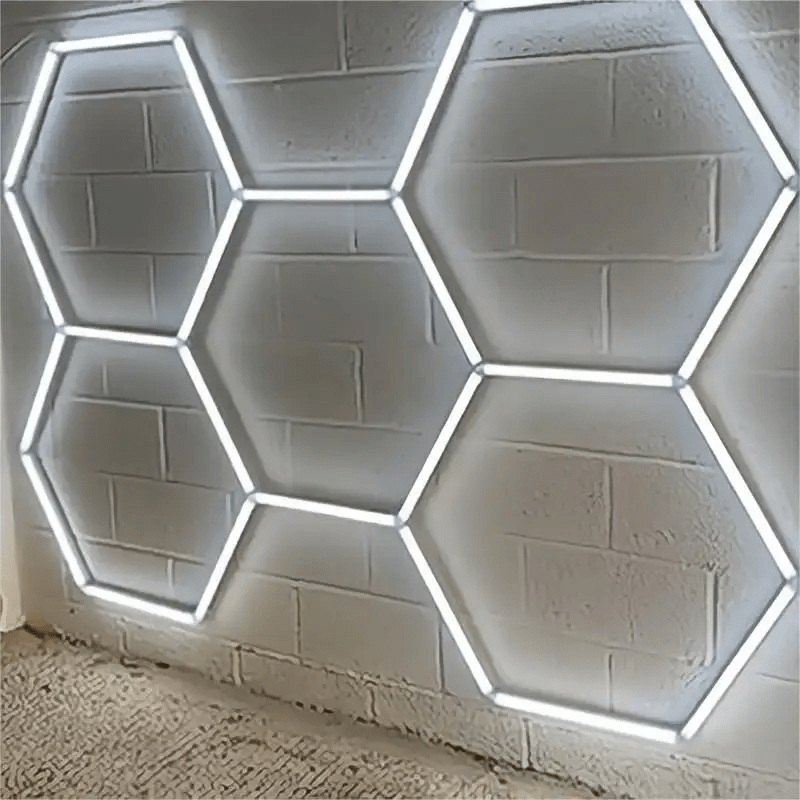 Dimmable Hexagon Lights – 5 Grid LED Garage Lighting (7.9' × 5.3' / 2.4 m × 1.6 m) for Garages – HEXLEDLIGHTING – Pic 12