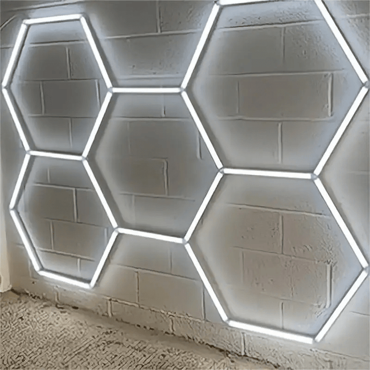 Dimmable Hexagon Lights – 5 Grid LED Garage Lighting (7.9' × 5.3' / 2.4 m × 1.6 m) for Garages – HEXLEDLIGHTING – Pic 12