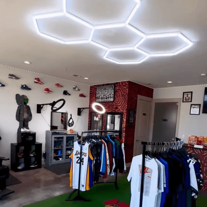Dimmable Hexagon Lights – 5 Grid LED Garage Lighting (7.9' × 5.3' / 2.4 m × 1.6 m) for Garages – HEXLEDLIGHTING – Pic 9